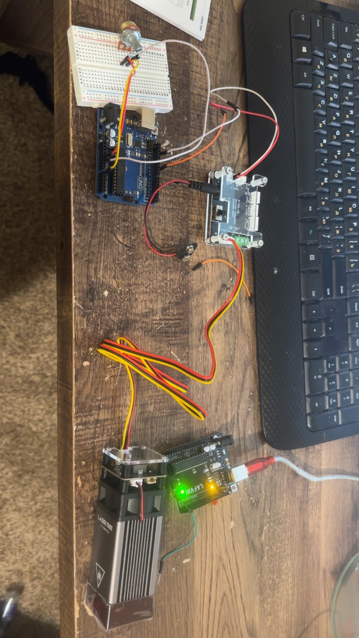 Laser project electronics bench setup