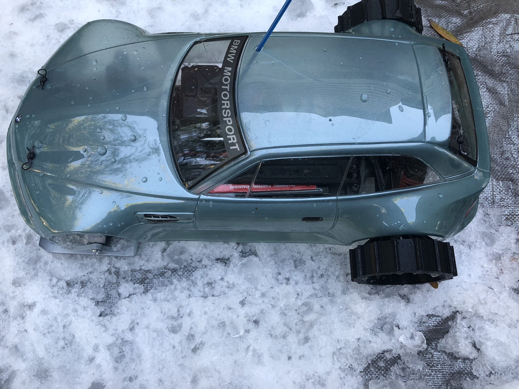 RC car modified for snow