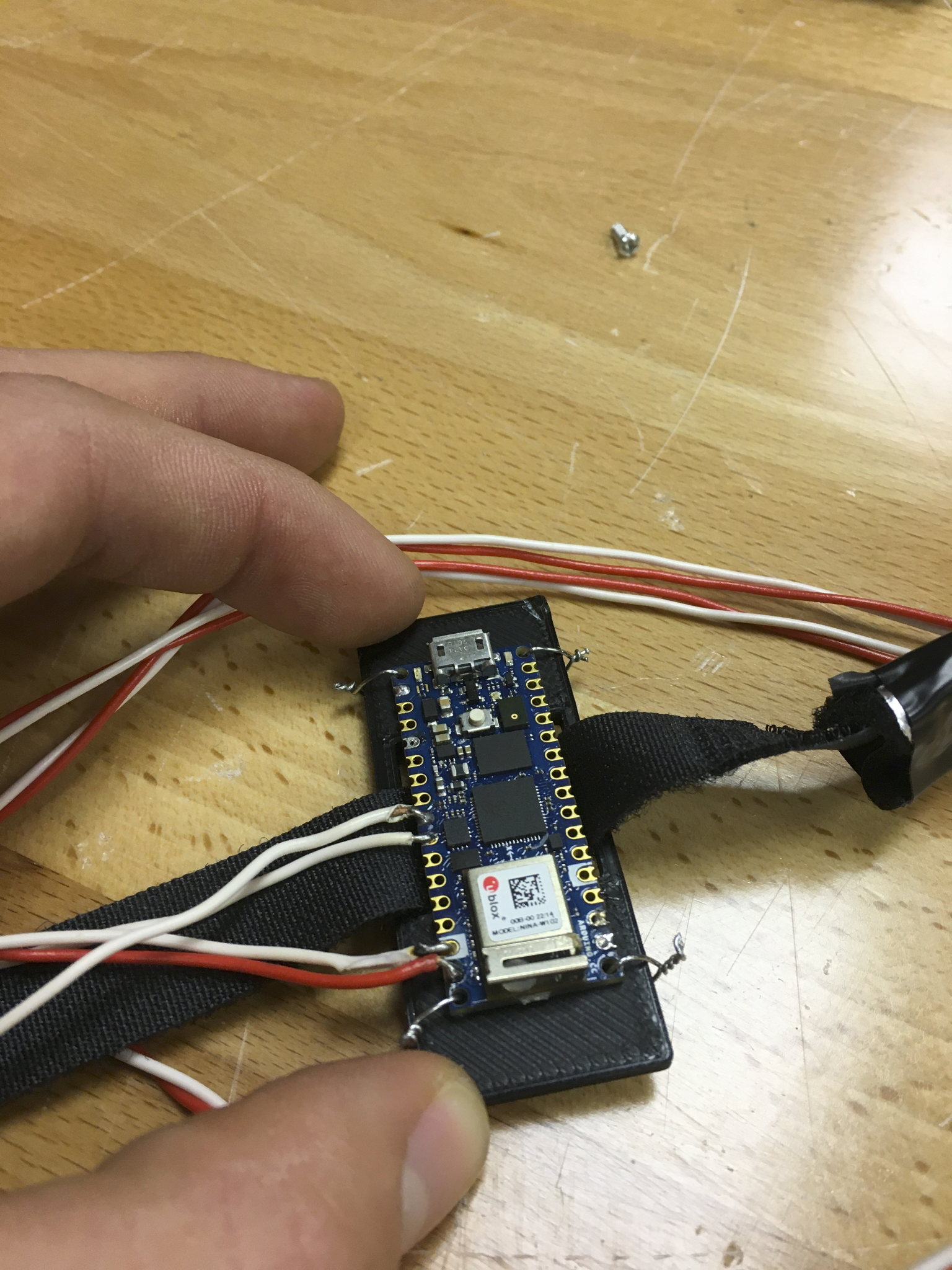Stride Guide Arduino mounted to wearable strap